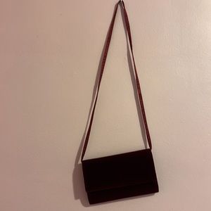 Ruby / maroon velour evening clutch. Never used.